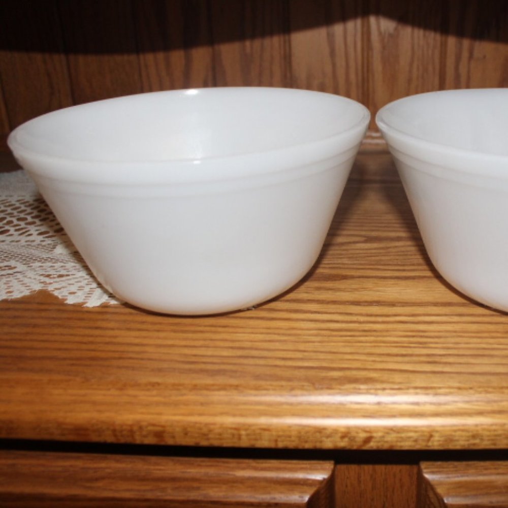 Pair of vintage Fire King Milk Glass bowls